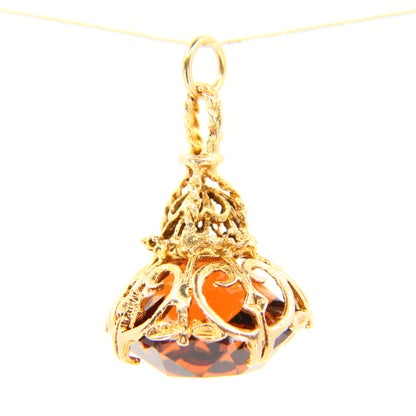 Antique 9ct Gold Drop Fob Pendant Carnelian Hallmarked Yellow Gold Charm Gift