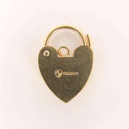 Vintage 9ct Heart Lock Gold Charm Padlock Closer Pendant Hallmarked Gifts Crafts