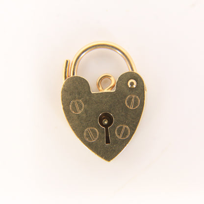 Vintage 9ct Heart Lock Gold Charm Padlock Closer Pendant Hallmarked Gifts Crafts
