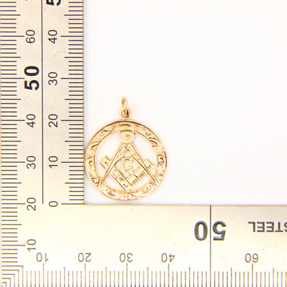 Antique 9ct Masonic Pendant Hallmarked 1912 Chester Yellow Gold Mason Fob Freemason Charm