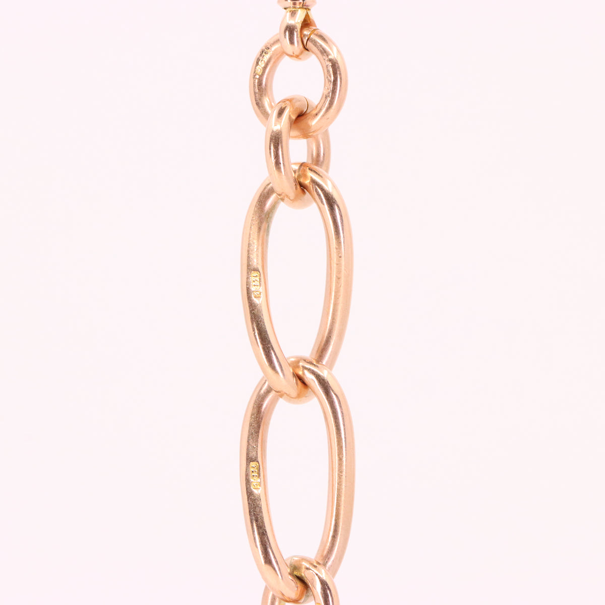 Antique 9ct Hallmarked Rose Gold 4.5 Inch Albert Chain Extension T Bar Dog Clip