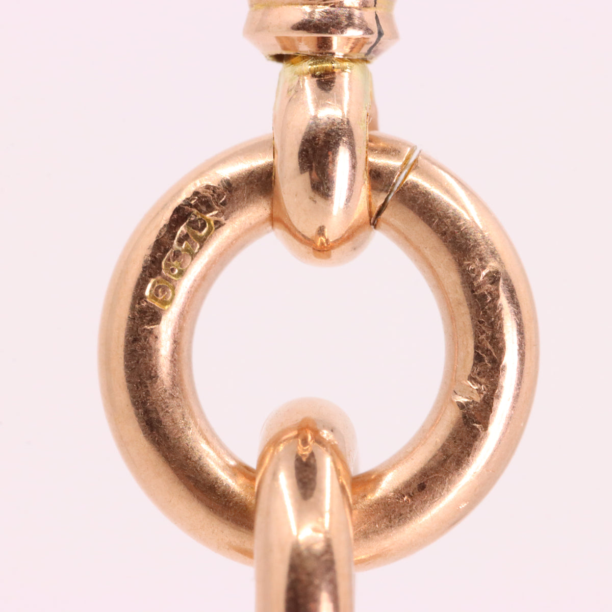 Antique 9ct Hallmarked Rose Gold 4.5 Inch Albert Chain Extension T Bar Dog Clip