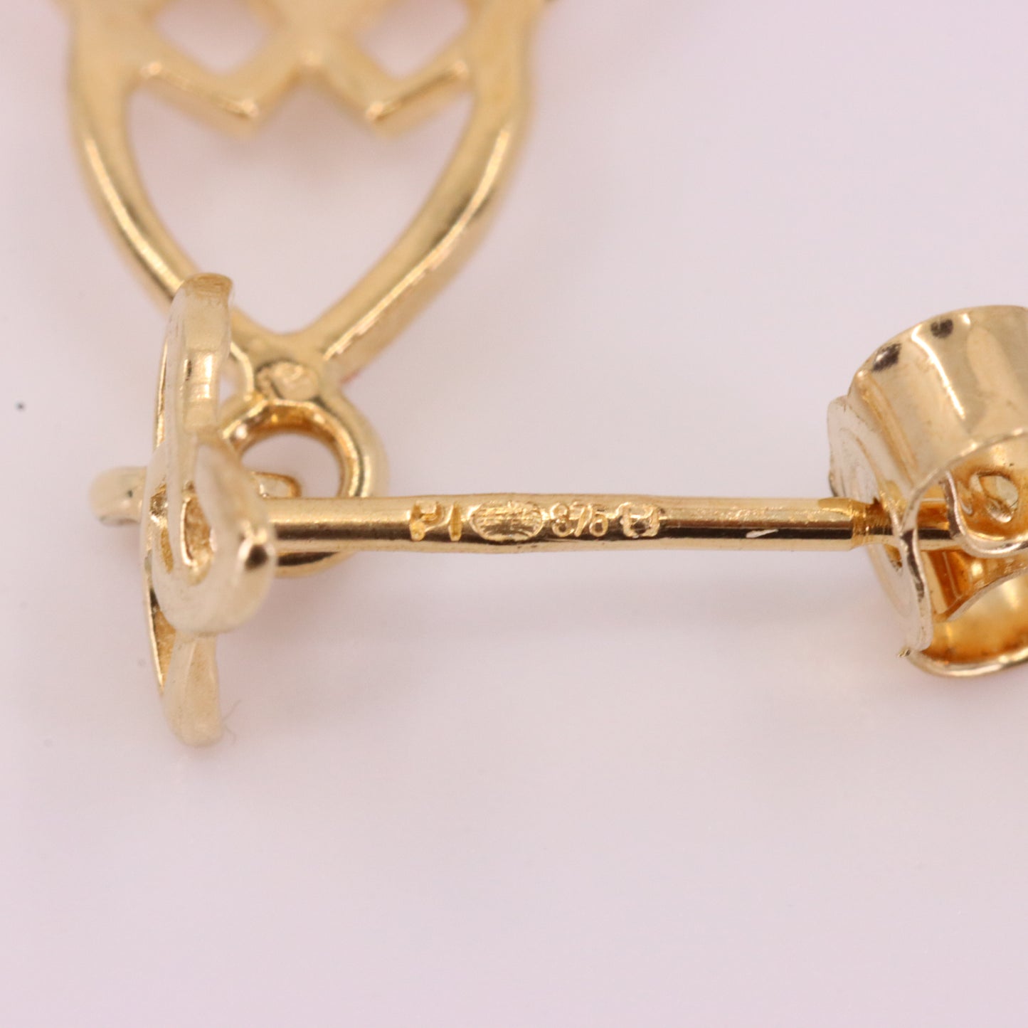 Vintage 9ct Hallmarked Yellow Gold Celtic Knot Drop Dangle Earrings Boxed Gift