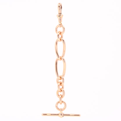 Antique 9ct Hallmarked Rose Gold 4.5 Inch Albert Chain Extension T Bar Dog Clip