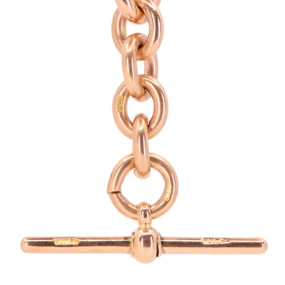 Antique 9ct Hallmarked Rose Gold 4.5 Inch Albert Chain Extension T Bar Dog Clip