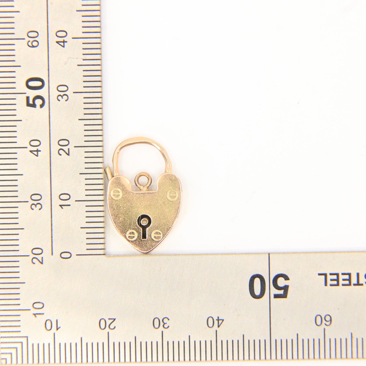 Vintage 9ct Heart Lock Gold Charm Padlock Closer Pendant Hallmarked