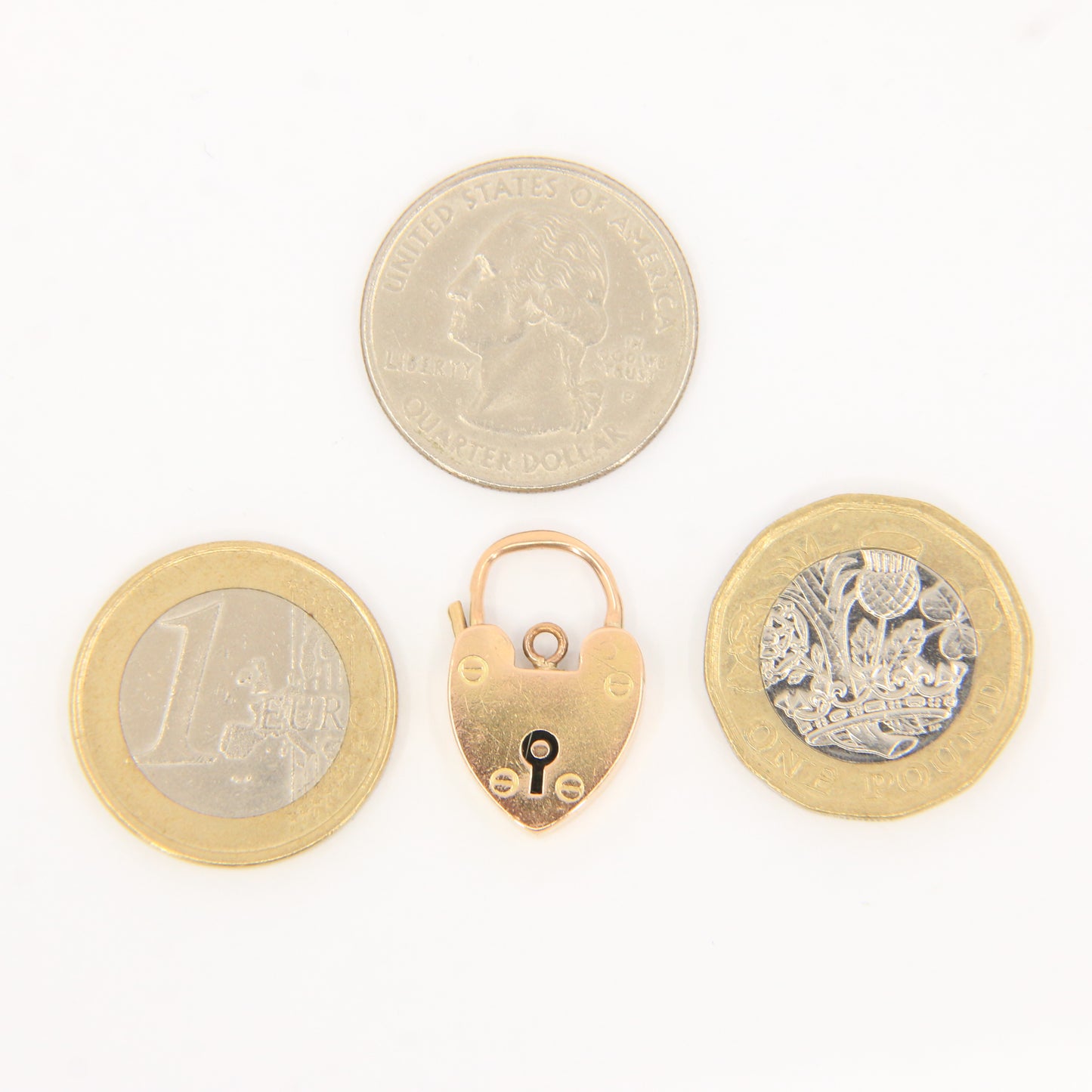 Vintage 9ct Heart Lock Gold Charm Padlock Closer Pendant Hallmarked