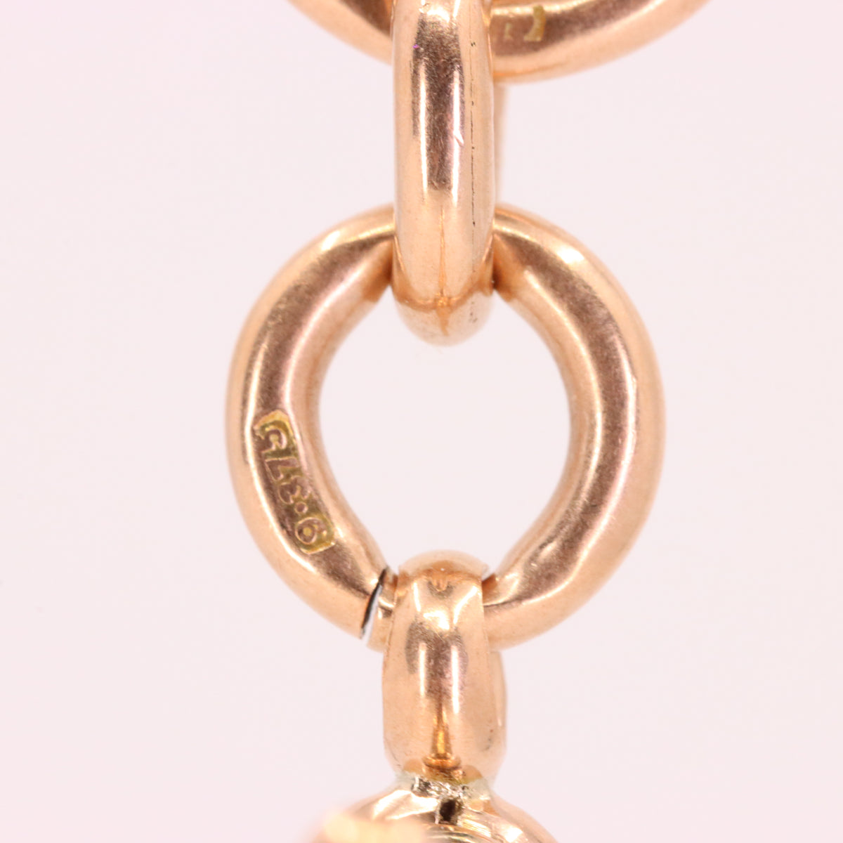 Antique 9ct Hallmarked Rose Gold 2 Inch Albert Chain Extension T Bar Watch Fob