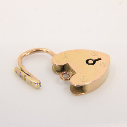 Vintage 9ct Heart Lock Gold Charm Padlock Closer Pendant Hallmarked
