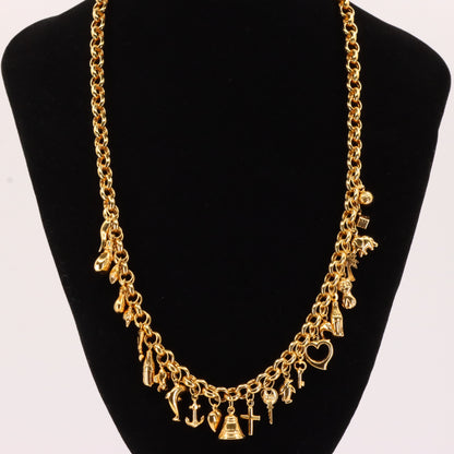 Vintage 9ct Hallmarked Gold Belcher Chain Charm Necklace 20.5 Inch Adjustable Boxed Gift