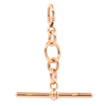 Antique 9ct Hallmarked Rose Gold 2 Inch Albert Chain Extension T Bar Watch Fob