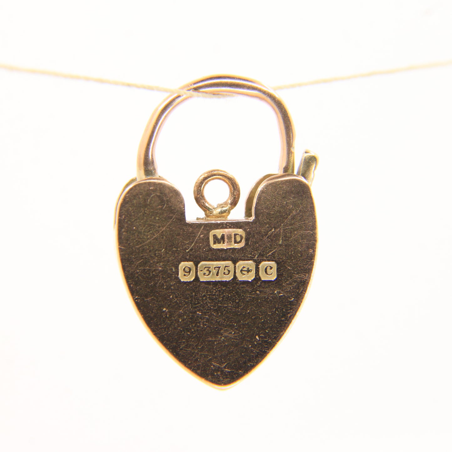 Vintage 9ct Heart Lock Gold Charm Padlock Closer Pendant Hallmarked