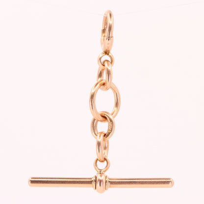 Antique 9ct Hallmarked Rose Gold 2 Inch Albert Chain Extension T Bar Watch Fob