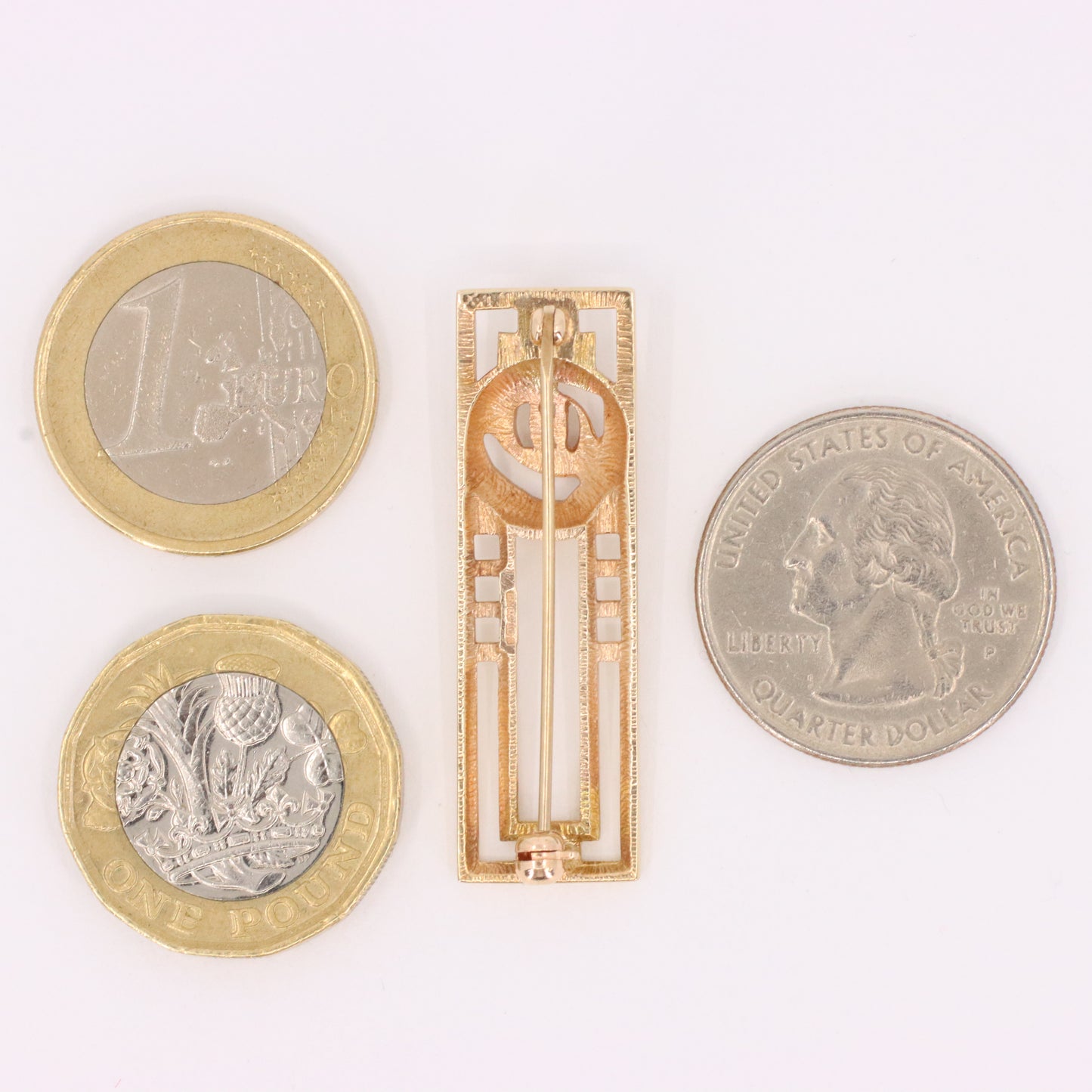 Vintage 9ct Hallmarked Gold Art Nouveau Rennie Mackintosh Brooch Boxed Gift