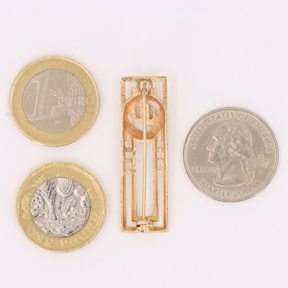 Vintage 9ct Hallmarked Gold Art Nouveau Rennie Mackintosh Brooch Boxed Gift