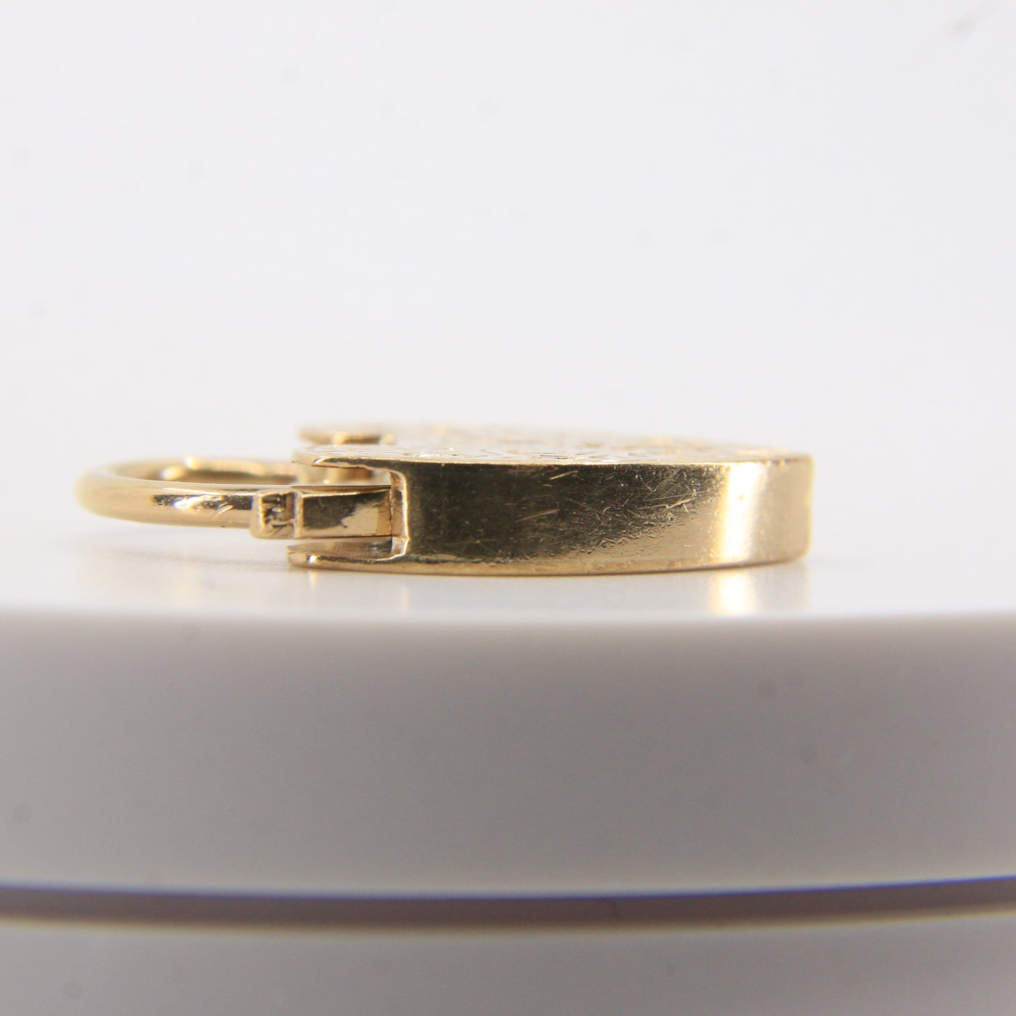 Vintage 9ct Engraved Heart Lock Gold Charm Padlock Closer Pendant Hallmarked Gift