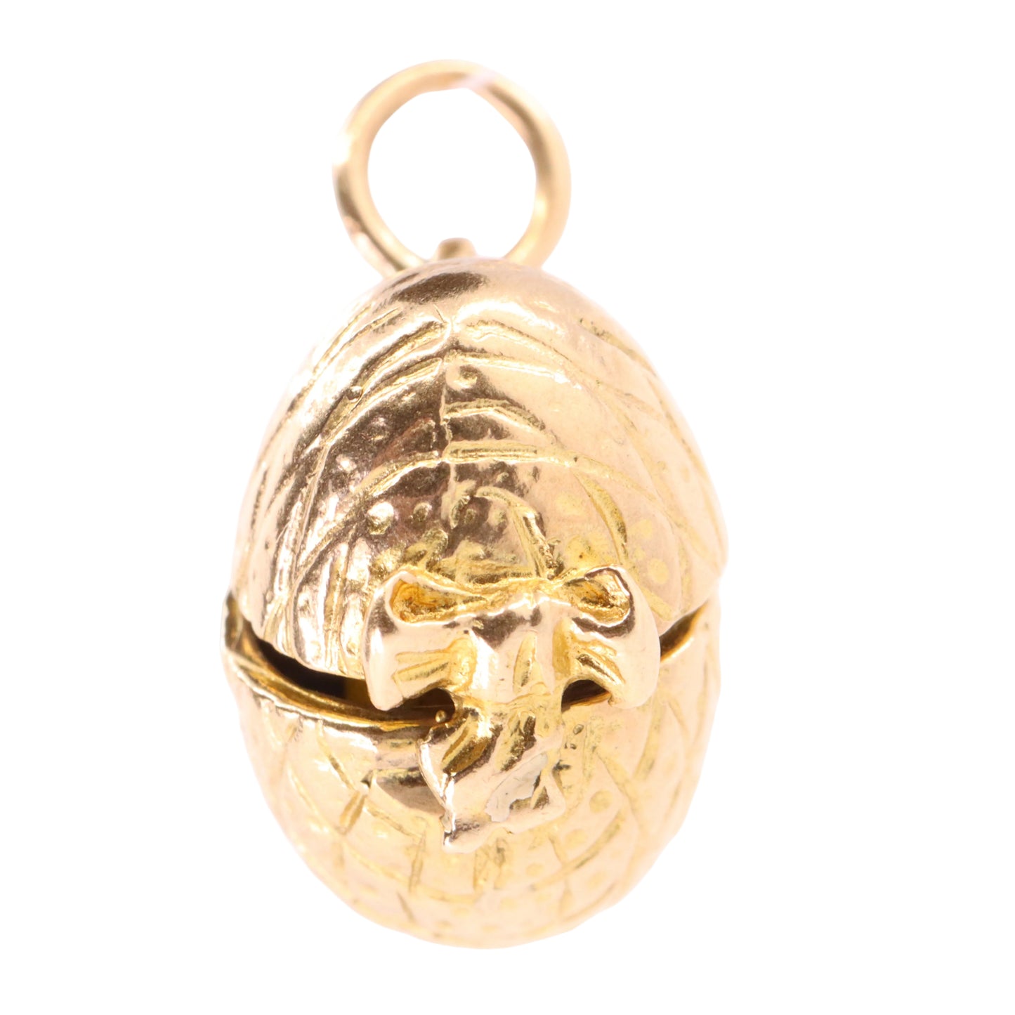 Vintage 9ct Hallmarked Yellow Gold Enamel Chick Opening Egg Charm Pendant Gift