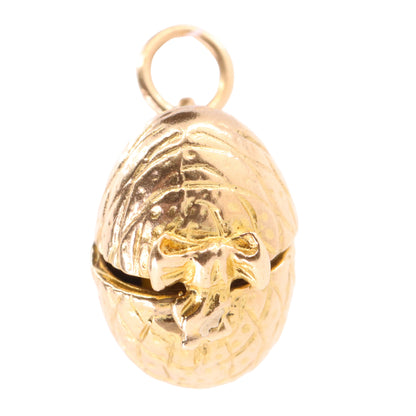 Vintage 9ct Hallmarked Yellow Gold Enamel Chick Opening Egg Charm Pendant Gift
