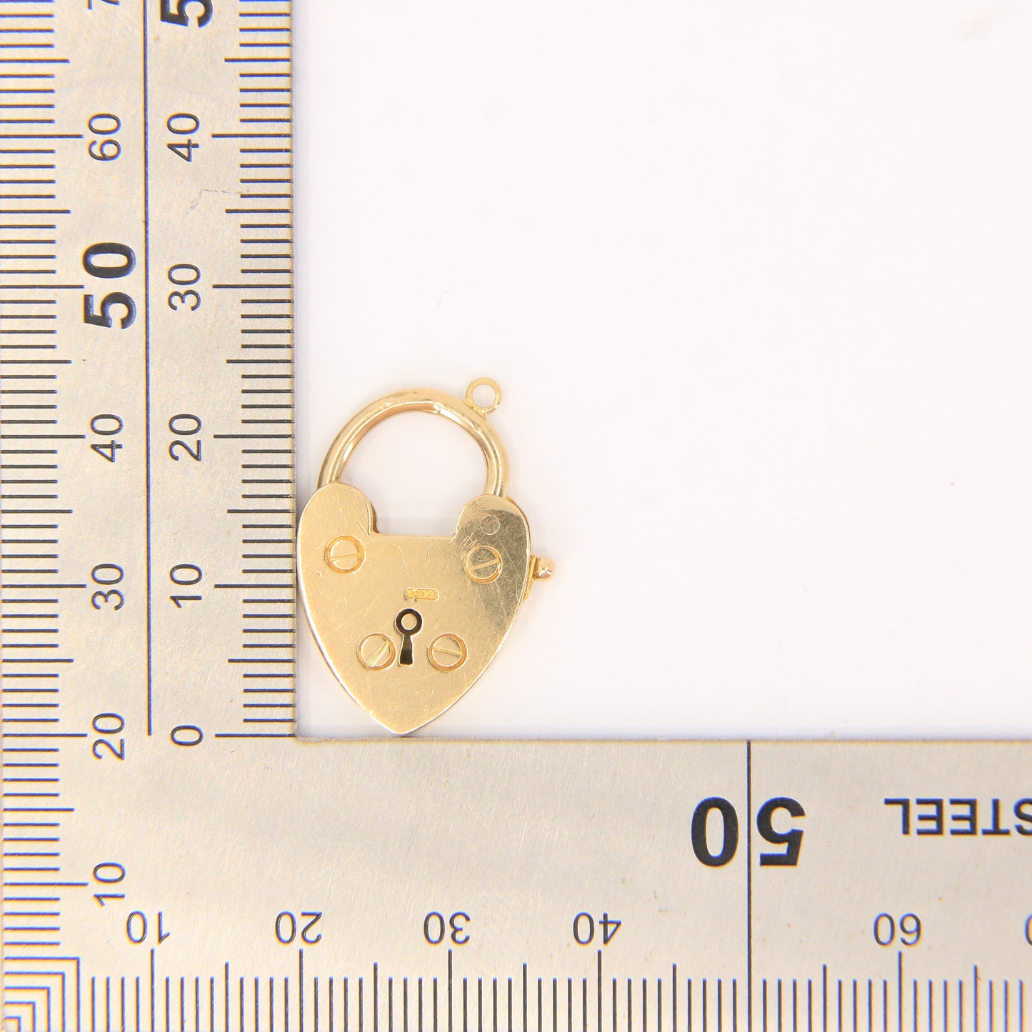 Vintage 9ct Heart Lock Gold Charm Padlock Closer Pendant Hallmarked Gifts Crafts