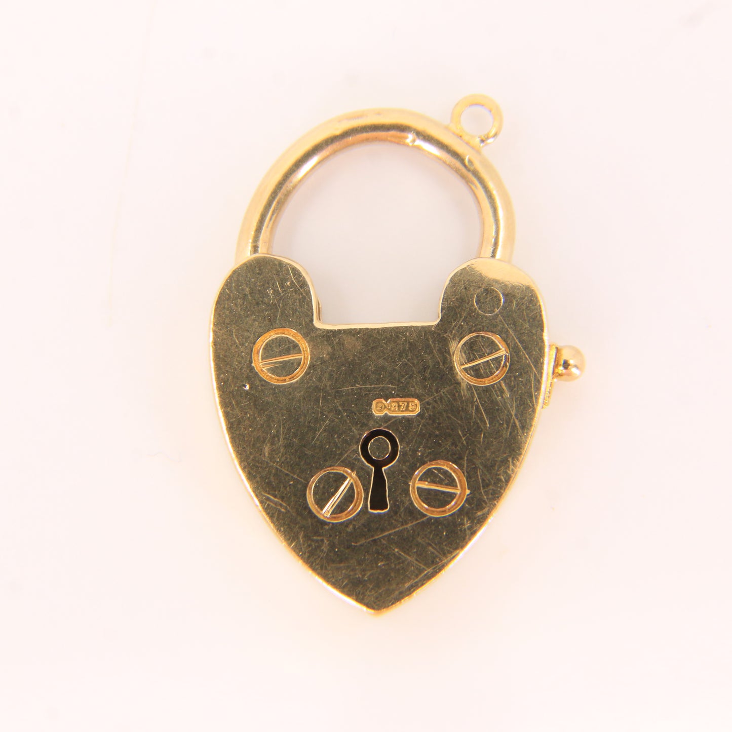 Vintage 9ct Heart Lock Gold Charm Padlock Closer Pendant Hallmarked Gifts Crafts
