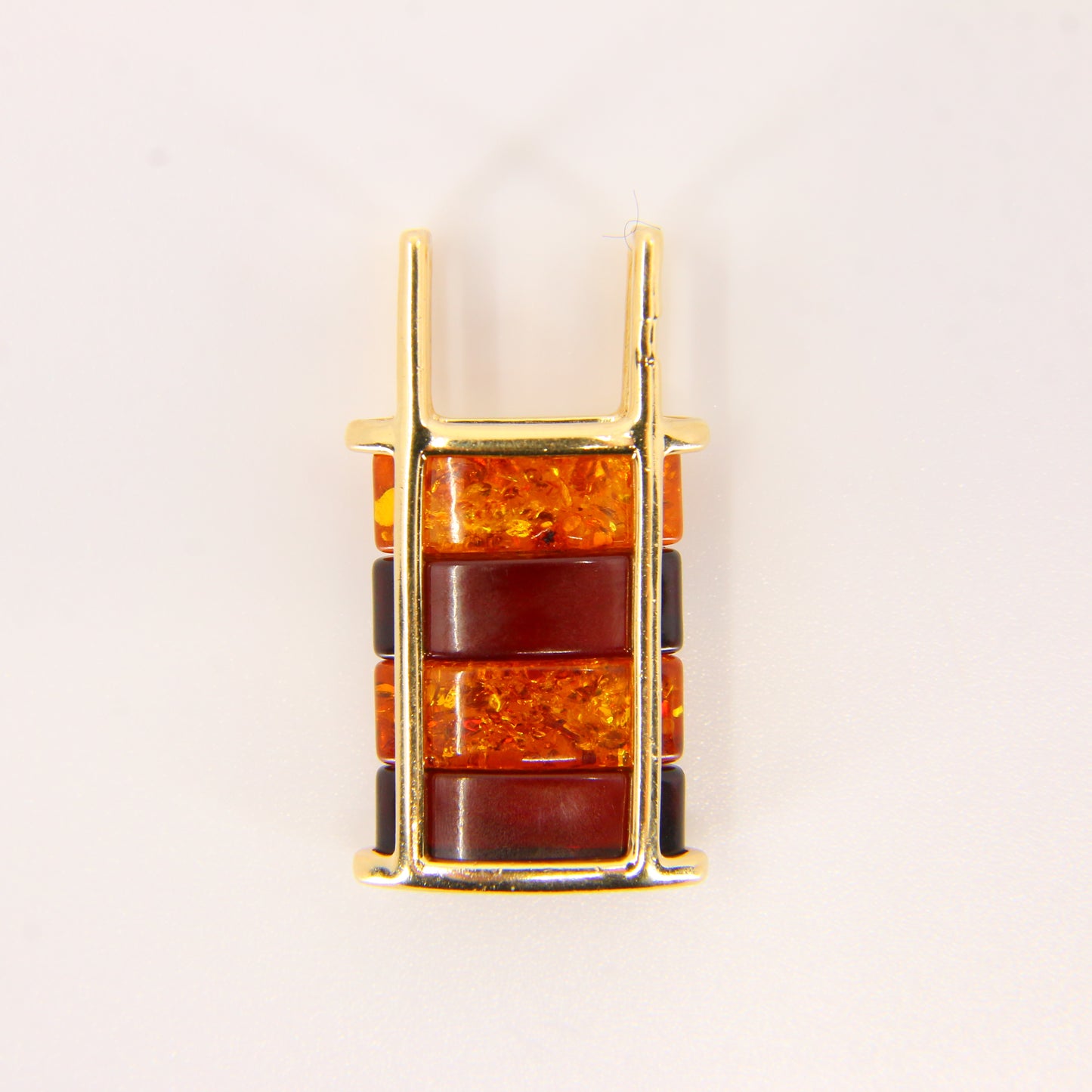 Vintage 14 Carat Amber Gold Pendant Earring Set 14k Polish Amber Jewellery Set