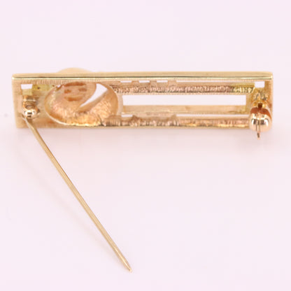 Vintage 9ct Hallmarked Gold Art Nouveau Rennie Mackintosh Brooch Boxed Gift