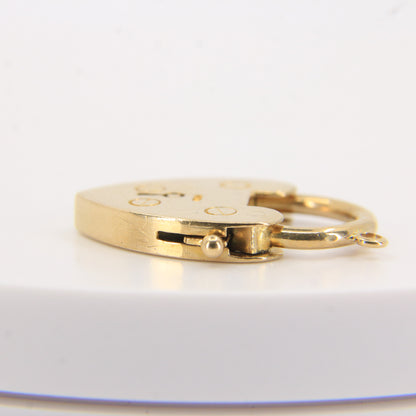 Vintage 9ct Heart Lock Gold Charm Padlock Closer Pendant Hallmarked Gifts Crafts