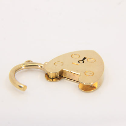 Vintage 9ct Heart Lock Gold Charm Padlock Closer Pendant Hallmarked Gifts Crafts