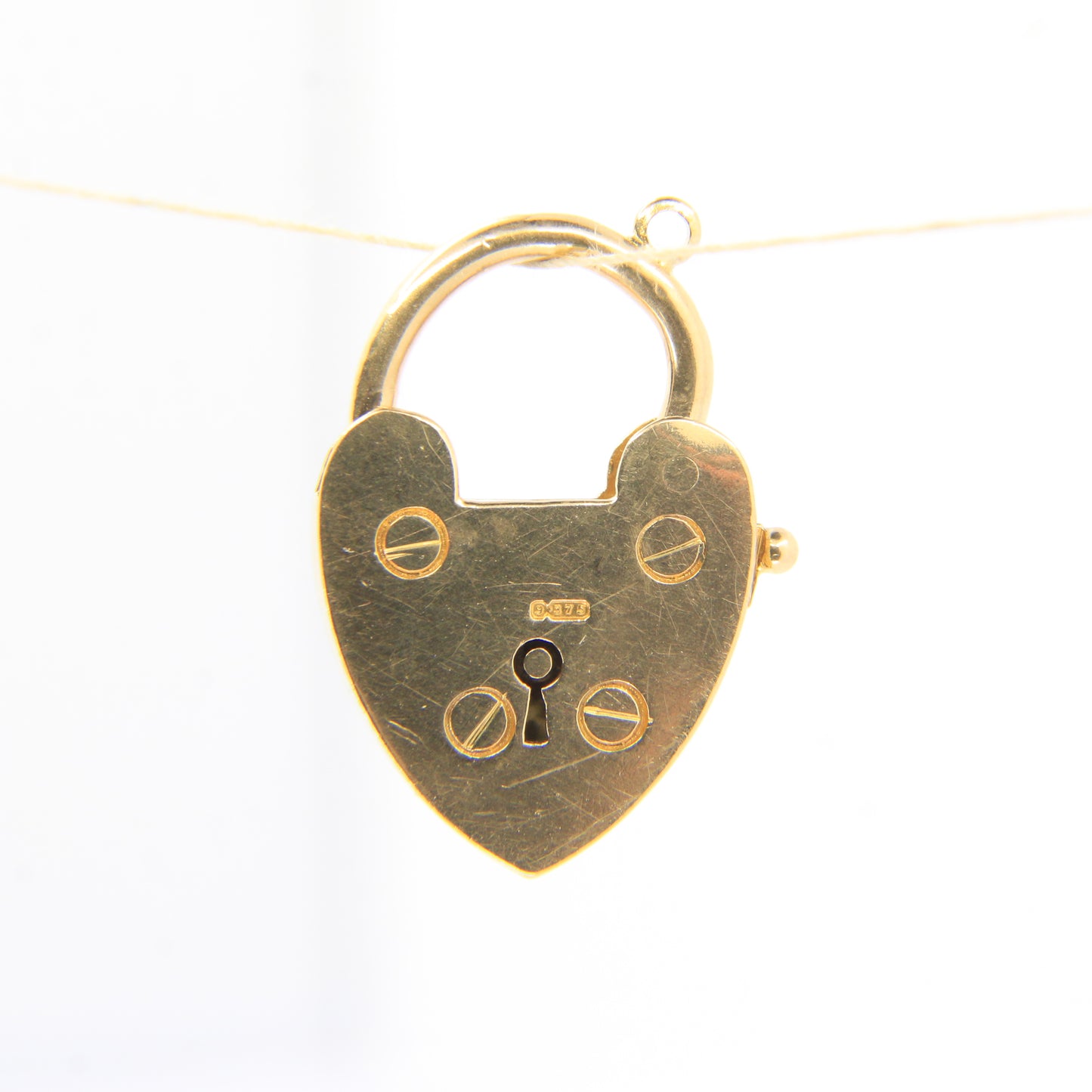 Vintage 9ct Heart Lock Gold Charm Padlock Closer Pendant Hallmarked Gifts Crafts