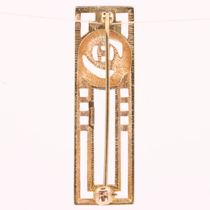 Vintage 9ct Hallmarked Gold Art Nouveau Rennie Mackintosh Brooch Boxed Gift
