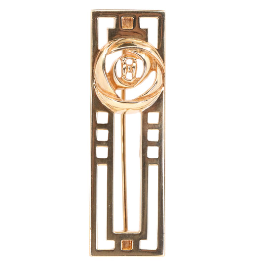 Vintage 9ct Hallmarked Gold Art Nouveau Rennie Mackintosh Brooch Boxed Gift