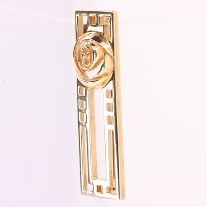 Vintage 9ct Hallmarked Gold Art Nouveau Rennie Mackintosh Brooch Boxed Gift