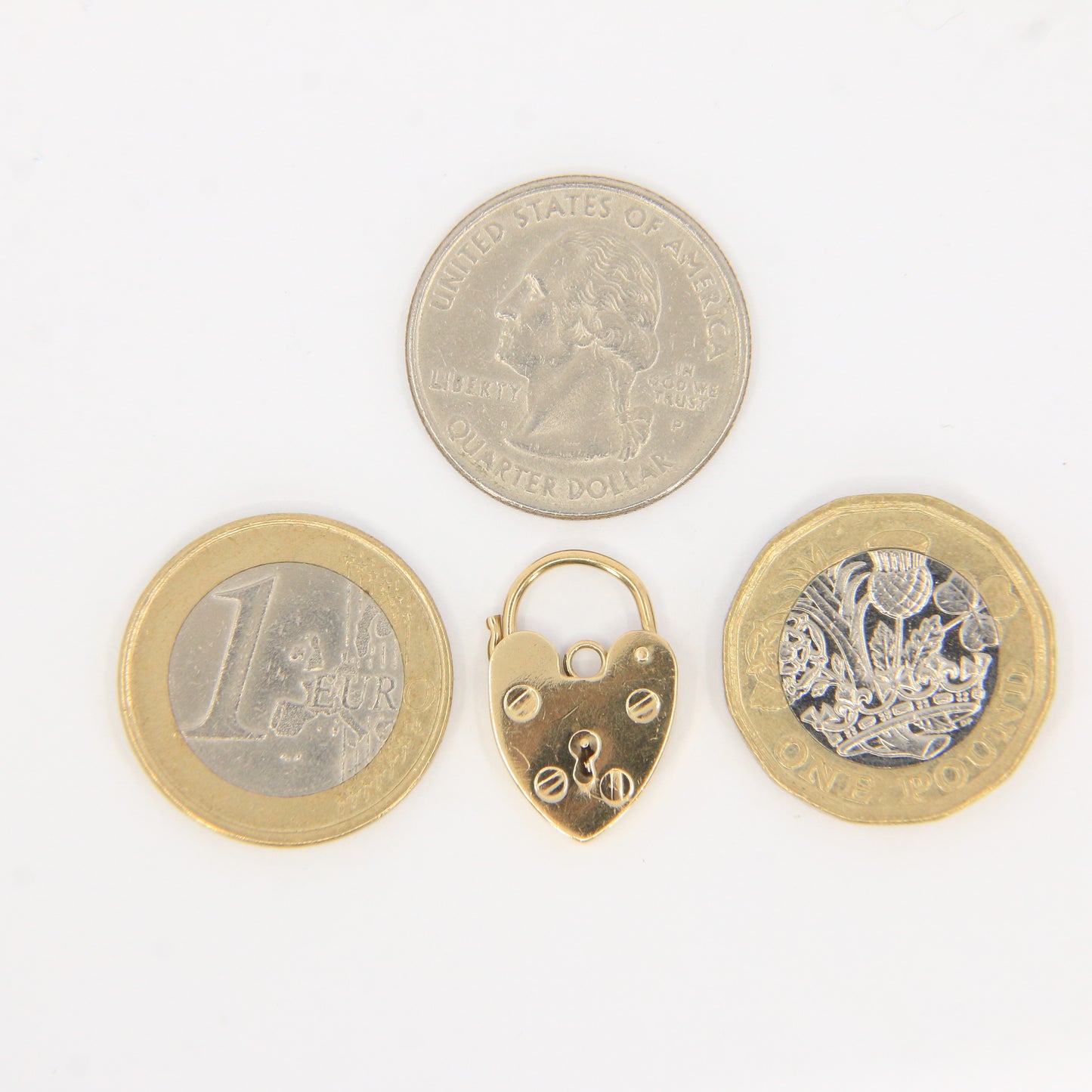 Vintage 9ct Heart Lock Gold Charm Padlock Closer Pendant Hallmarked Gifts Crafts