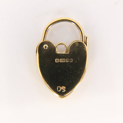Vintage 9ct Heart Lock Gold Charm Padlock Closer Pendant Hallmarked Gifts Crafts