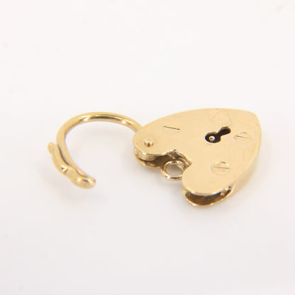 Vintage 9ct Heart Lock Gold Charm Padlock Closer Pendant Hallmarked Gifts Crafts