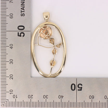 Vintage 9ct Hallmarked Gold Art Nouveau Rennie Mackintosh Pendant Boxed Gift