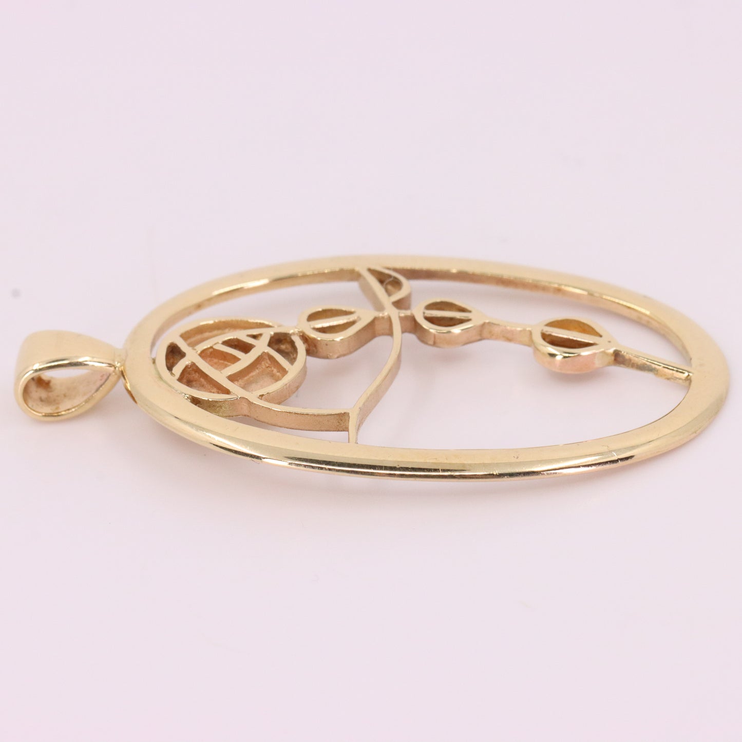 Vintage 9ct Hallmarked Gold Art Nouveau Rennie Mackintosh Pendant Boxed Gift