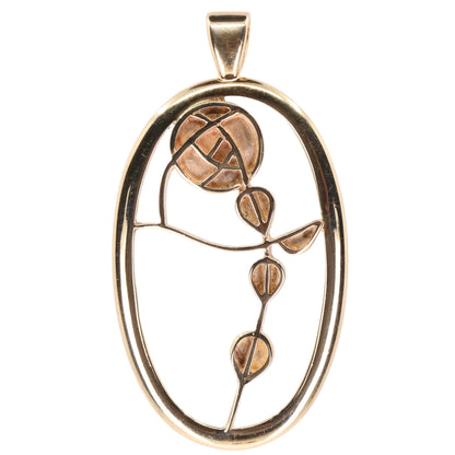 Vintage 9ct Hallmarked Gold Art Nouveau Rennie Mackintosh Pendant Boxed Gift