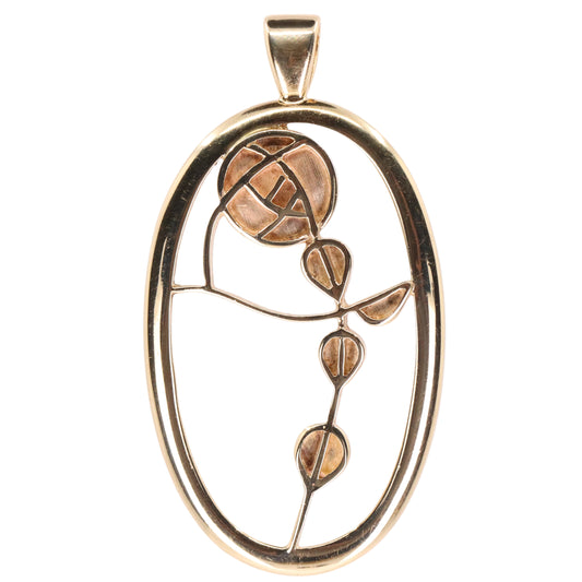 Vintage 9ct Hallmarked Gold Art Nouveau Rennie Mackintosh Pendant Boxed Gift