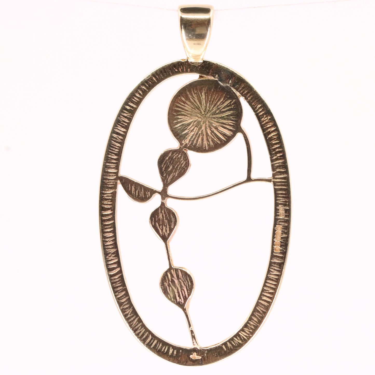 Vintage 9ct Hallmarked Gold Art Nouveau Rennie Mackintosh Pendant Boxed Gift