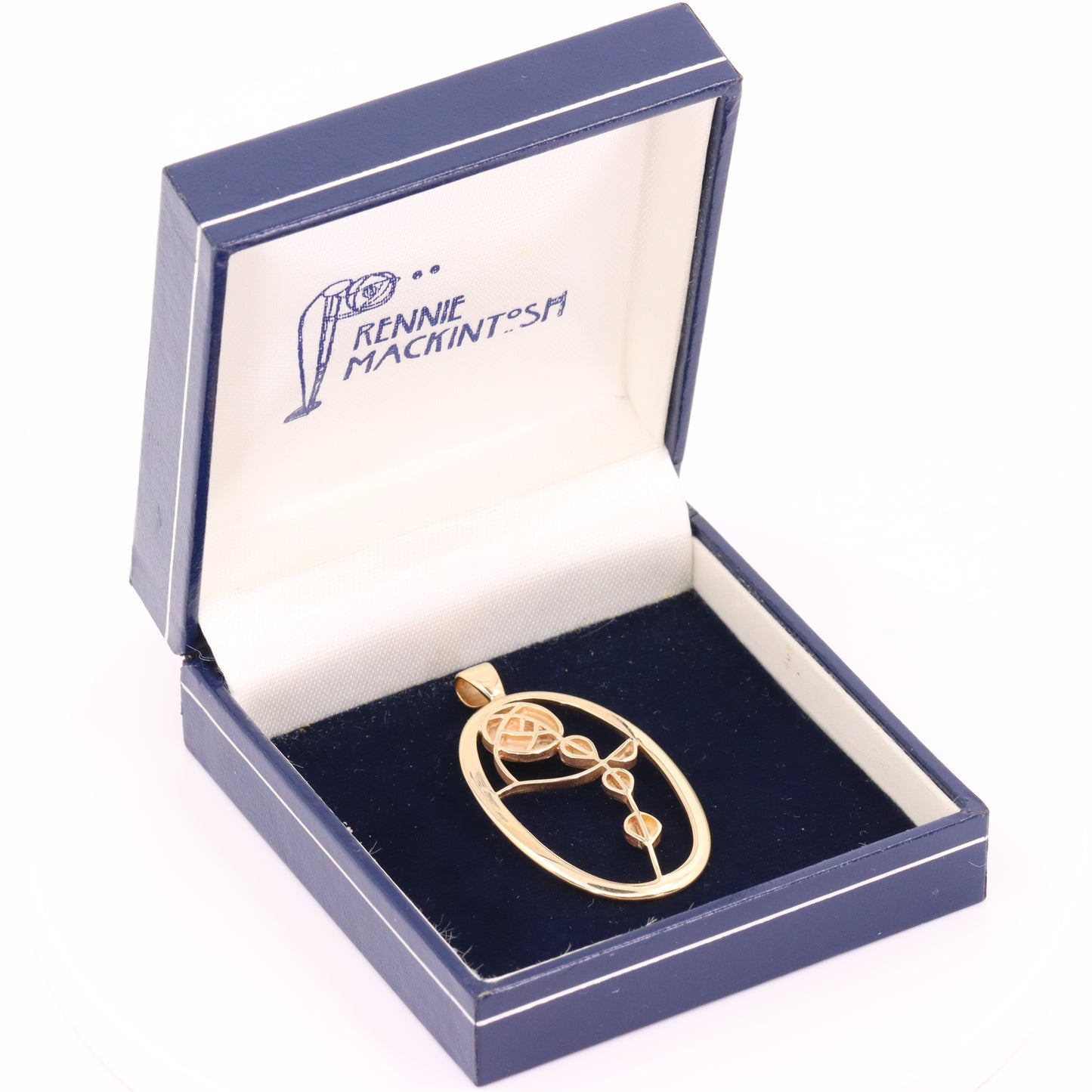 Vintage 9ct Hallmarked Gold Art Nouveau Rennie Mackintosh Pendant Boxed Gift