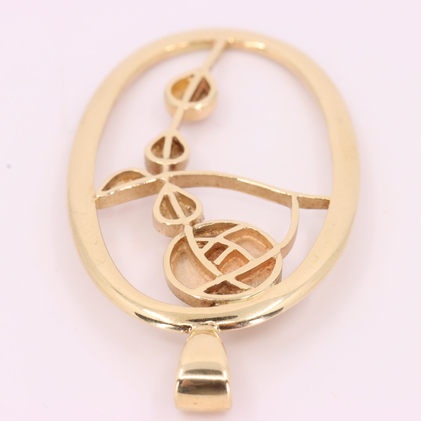 Vintage 9ct Hallmarked Gold Art Nouveau Rennie Mackintosh Pendant Boxed Gift