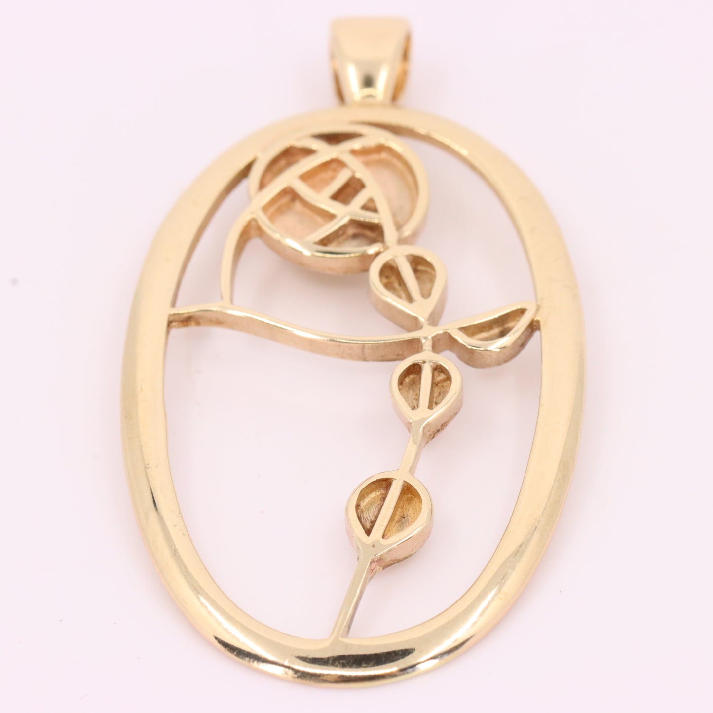 Vintage 9ct Hallmarked Gold Art Nouveau Rennie Mackintosh Pendant Boxed Gift