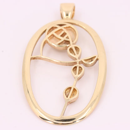 Vintage 9ct Hallmarked Gold Art Nouveau Rennie Mackintosh Pendant Boxed Gift
