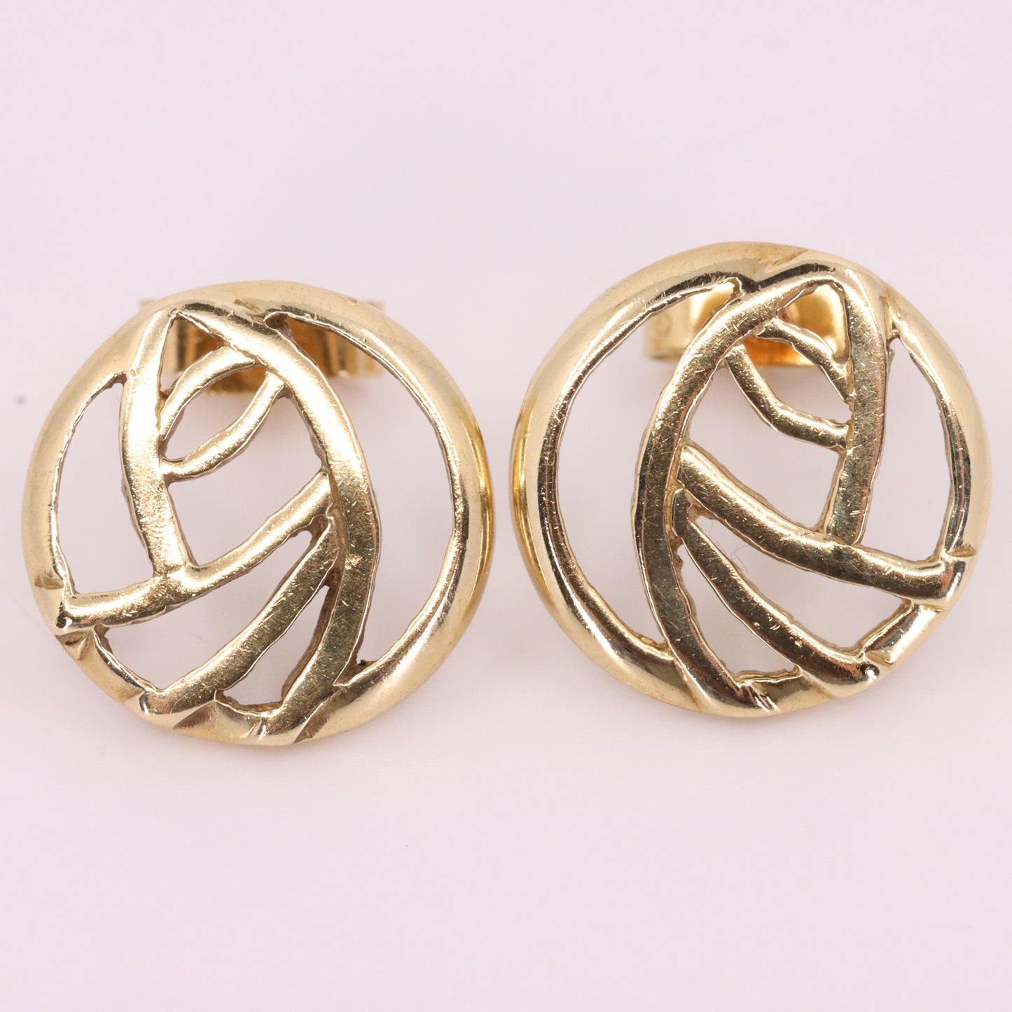 Vintage 9ct Hallmarked Gold Art Nouveau Rennie Mackintosh Earrings Boxed Gift