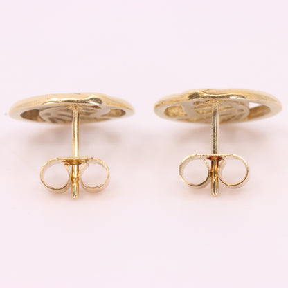 Vintage 9ct Hallmarked Gold Art Nouveau Rennie Mackintosh Earrings Boxed Gift