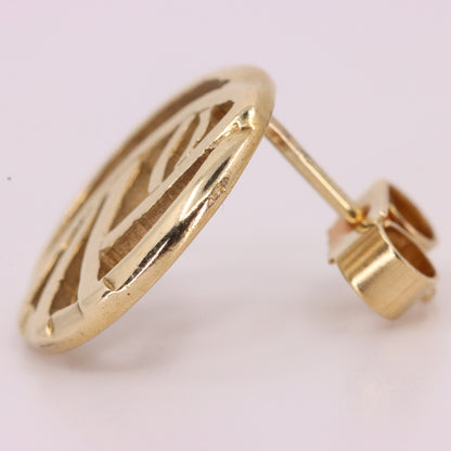 Vintage 9ct Hallmarked Gold Art Nouveau Rennie Mackintosh Earrings Boxed Gift