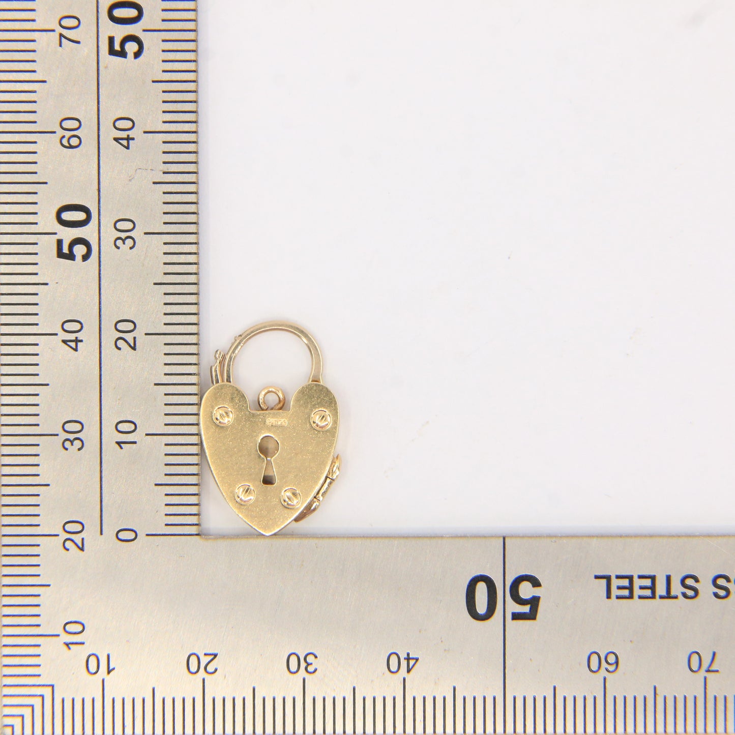 Vintage 9ct Hallmarked Yellow Gold Heart Padlock Photo Locket Pendant Rare Gift