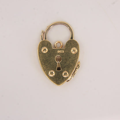 Vintage 9ct Hallmarked Yellow Gold Heart Padlock Photo Locket Pendant Rare Gift