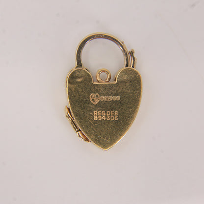 Vintage 9ct Hallmarked Yellow Gold Heart Padlock Photo Locket Pendant Rare Gift